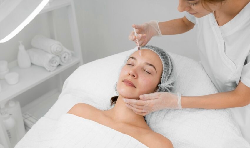 beautician-doing-injection-filler-female-client-salon beautician-doing-injection-filler-female-client-salon